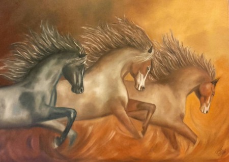 "Cabalgata de Ilusión "óleo s/lienzo 50x70